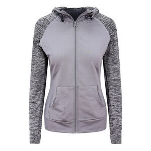 AWDis Just Cool Womens/Ladies Girlie Cool Contrast Zoodie / Gray/Gray Melange